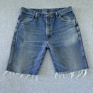 Rustler Shorts Mens 38 Blue Cutoffs Jorts Dad 9.5" Medium Wash Denim